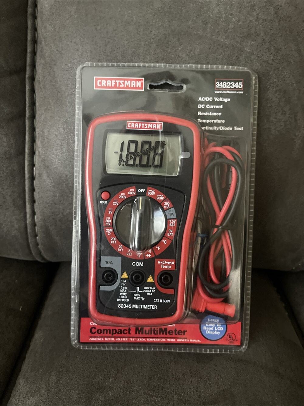 Sears Craftsman Nos Compact Multimeter 82345 Rare Style W Leads 8 Function